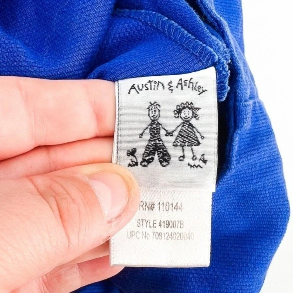 Austin &‎ Ashley Girls Blue Corduroy Nautical Bear Sailboat Jumper Dress 4T